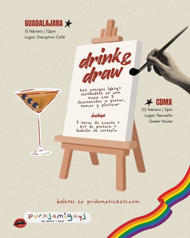 DRINK & DRAW POR PURXSAMIGAYS | CDMX